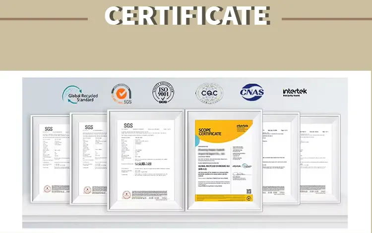 Certified materials and sustainability certifications supporting eco-friendly, circular and recycled textile manufacturing