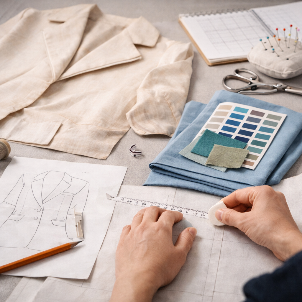 Fabric sample development process transforming design concepts into production-ready textile samples for apparel manufacturing