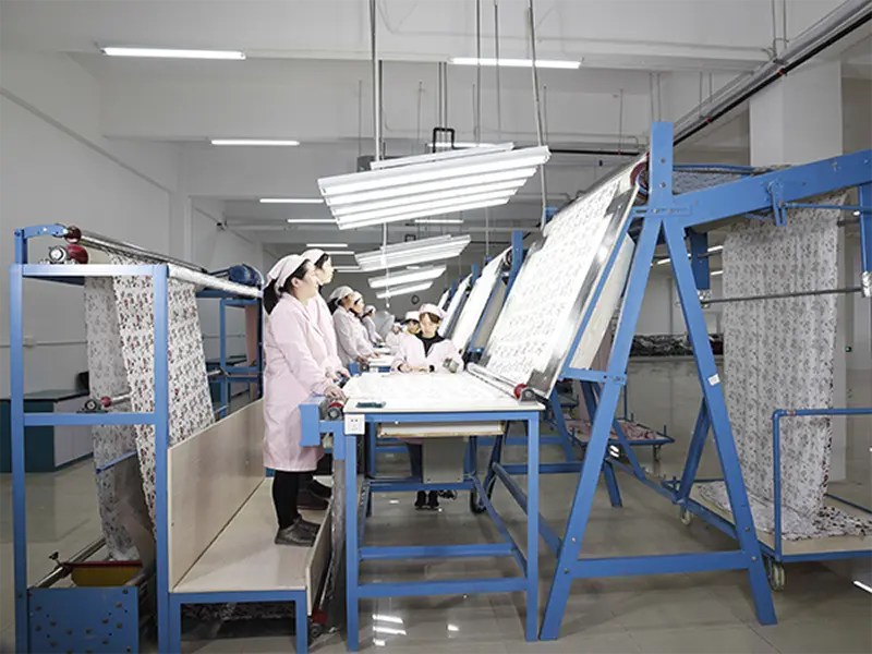 Finished fabric quality inspection line in textile factory