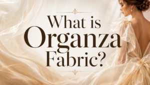 What is organza fabric article cover showing sheer organza fabric used in elegant bridal and fashion design